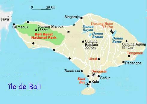 Carte de BALI