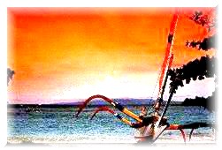 Prau sur la plage de Padang Bai